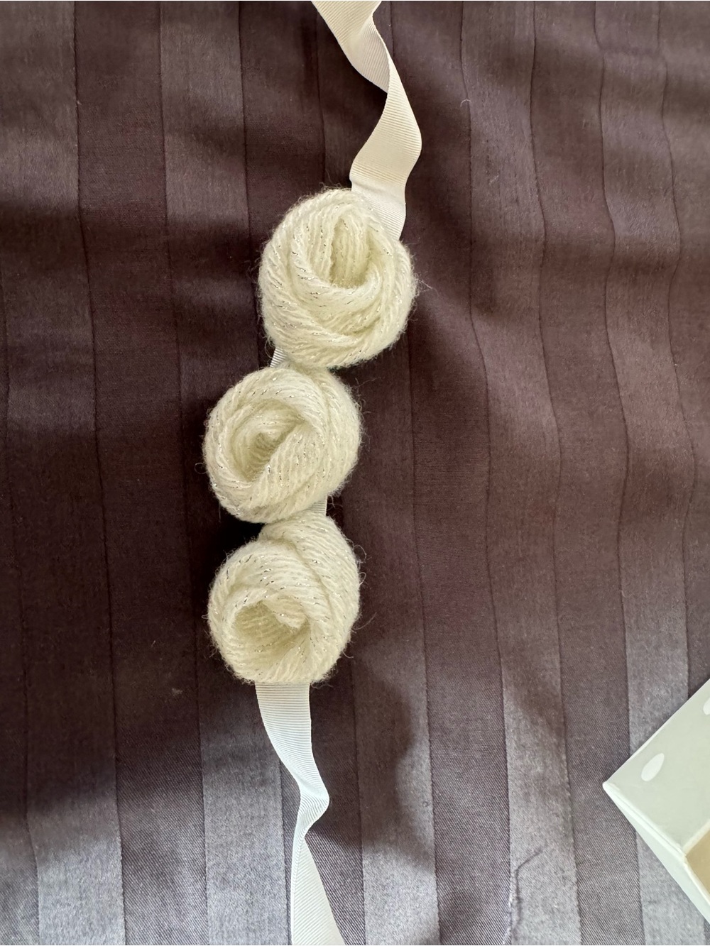 Il Gufo Cream Floral Ribbon Headband